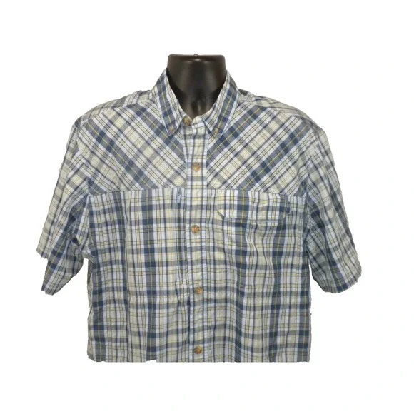 Duluth Shirt LT Blue Yellow Plaid Armachillo Lightweight Wicking Vented‎ 475205 - Picture 3 of 14